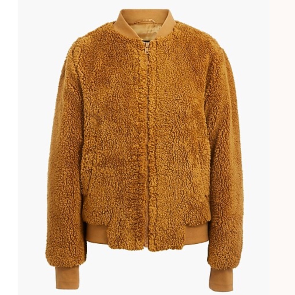 J. Crew Mercantile Teddy Sherpa Bomber Jacket Size M